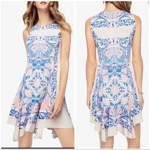 New BCBGMaxAzria Mercey Paisley Print Sleeveless Asymmetrical Mini